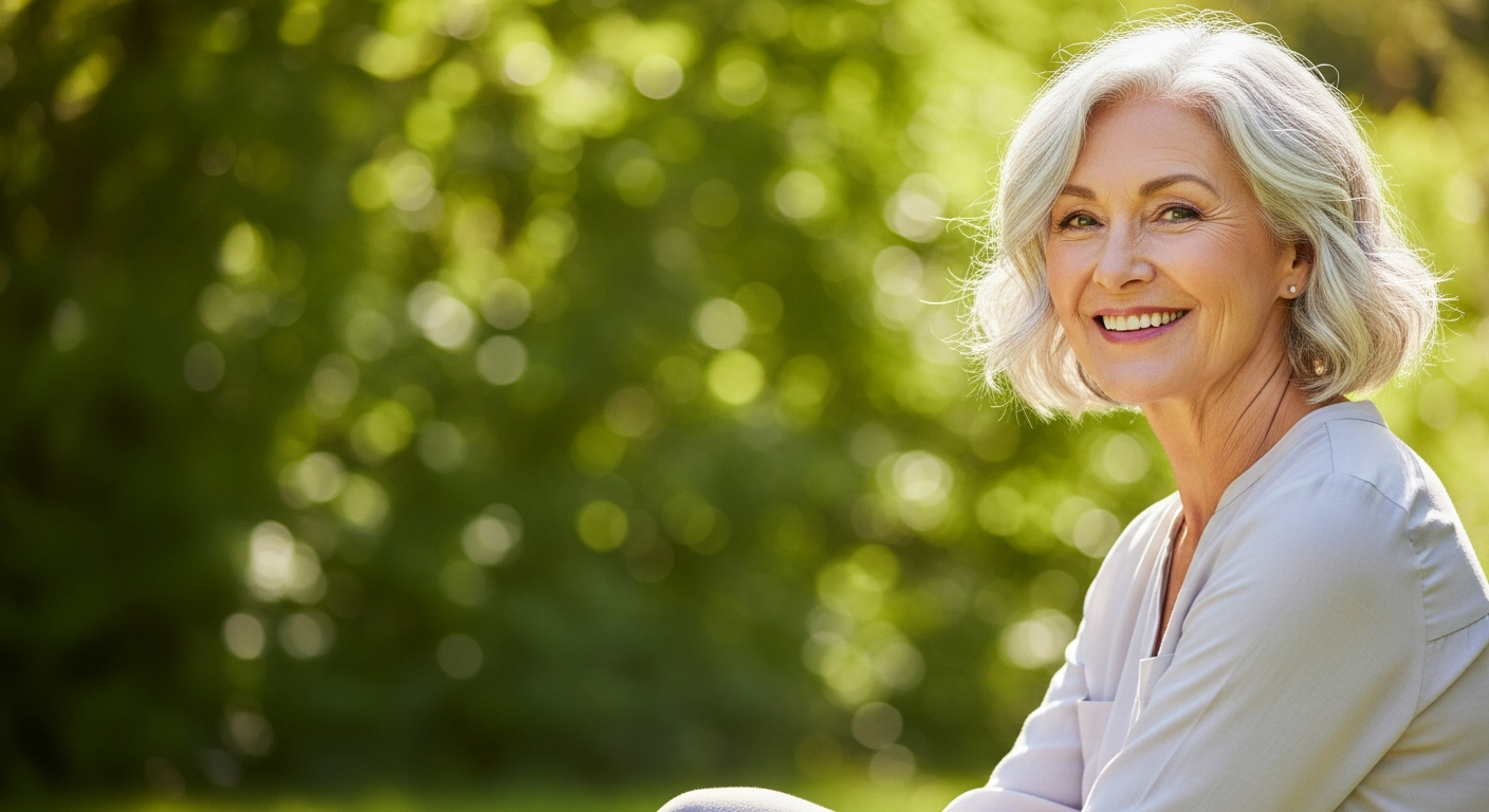 Smiling senior woman enjoying independence outdoors